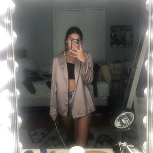 NASTY GAL SATIN TIE BLAZER